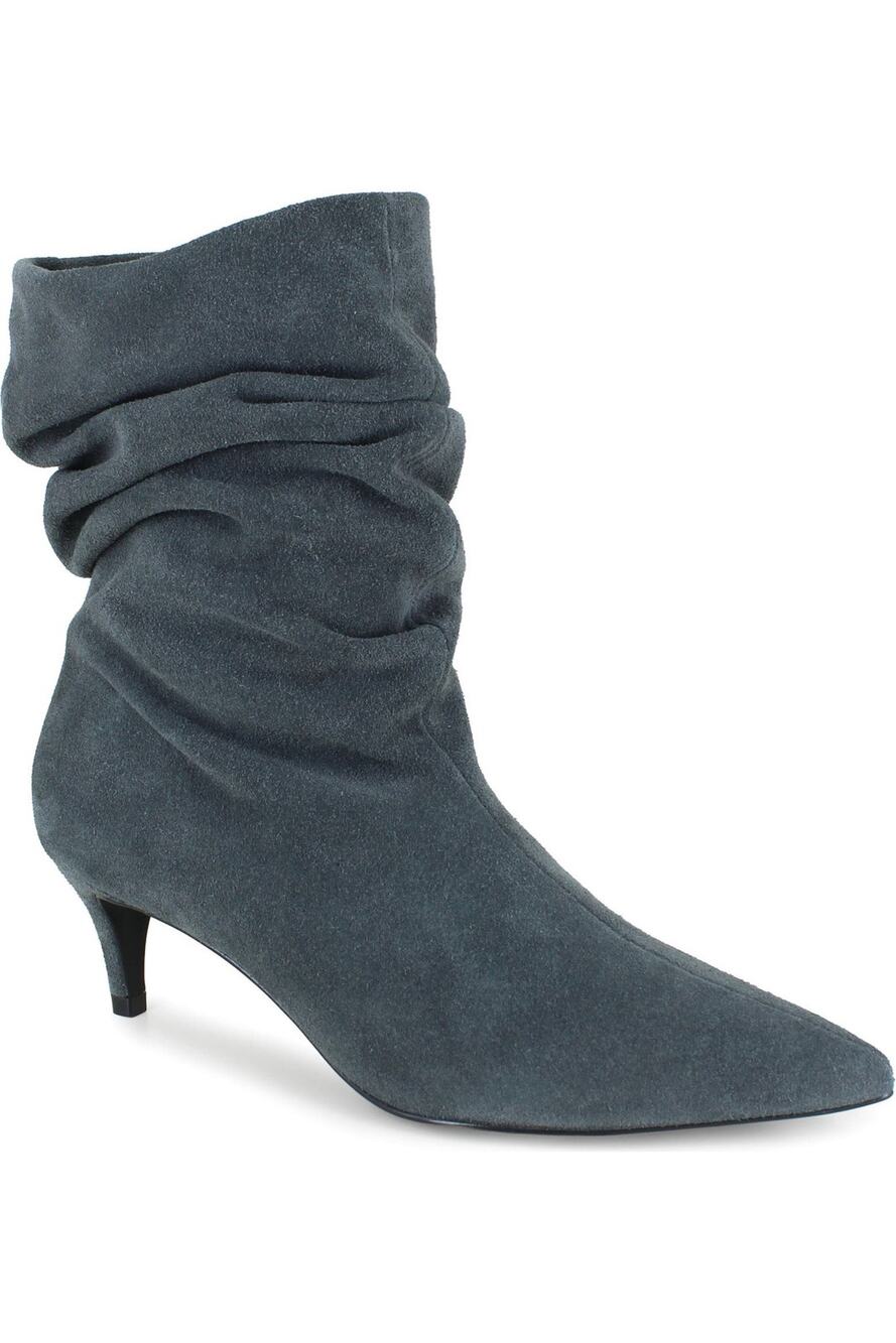 Kenneth Cole Marsha Suede Kitten Heel Bootie In Charcole Suede Size 9.5